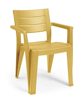 Set di 6 sedie da esterno, 62x79x59 h cm, color Verde, Rosso e Giallo