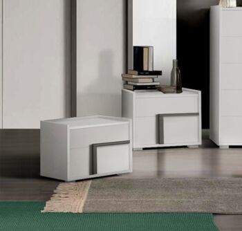 Comodini Garda con 2 cassetti in finitura Noce bianco
