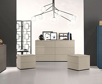 Set moderno composto da comodini e comò 6 cassetti, Orzo