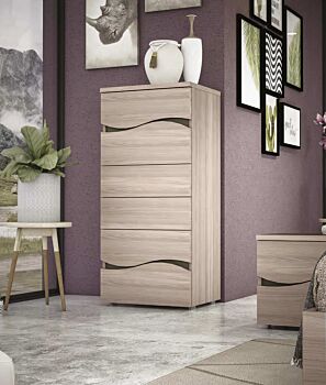 Camera da letto completa, finitura Olmo Perla, Made in Italy