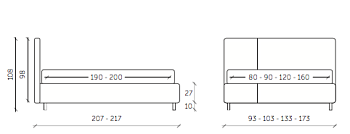 Letto contenitore Sirrah in tessuto in finitura grigio seta ed antracite
