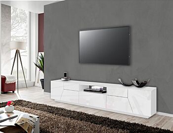 Mobile Porta TV con 4 ante e 1 cassetto in finitura Bianco laccato lucido 