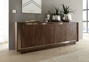 Madia di design a 4 ante battenti in finitura Cognac