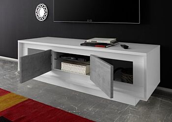 Parete completa, solo come in foto, bianco opaco con frontali beton