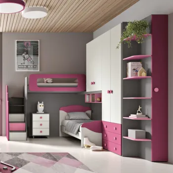 soppalco per bambine fuxia