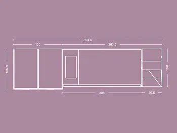 Letto a castello Level, con scaletta contenitiva, Quarzo e Dalia, Moretti Compact