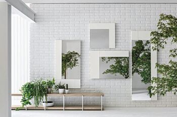 Specchio quadrato 65 x 65 con cornice bianco opaco gesso