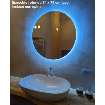 Specchio rotondo 74 x 74 cm con Led incluso 