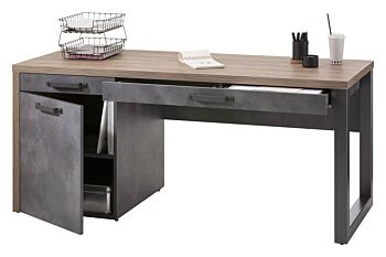 Scrivania Industry in finitura Rovere e Grigio smoke