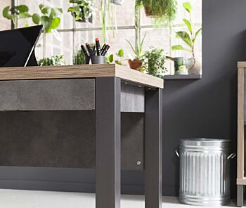 Ufficio completo Industry in finitura Rovere e Grigio smoke
