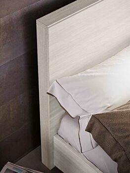 Letto matrimoniale legno, finitura Bianco altea