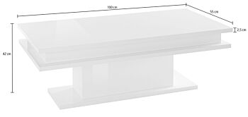 Tavolino da caffè di design finitura Bianco lucido