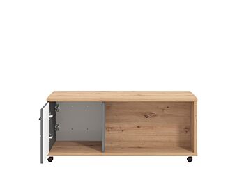 Tavolino per soggiorno Grigio grafie e rovere, 2 ante