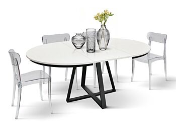 tavolo con base in metallo nero 
