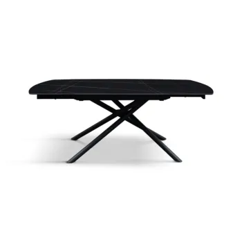 Tavolo con 2 allunghe da 30 cm, finitura Marmo Nero 