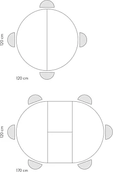 Tavolo con 2 allunghe da 40 cm