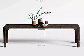 Tavolo, consolle allungabile fino a 350 cm, finitura Rovere Chiaro