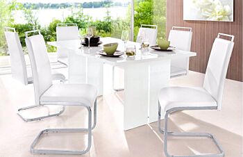 Tavolo fisso L.160 in finitura Bianco laccato lucido