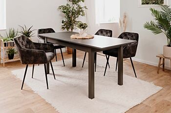 Sala completa in stile scandinavo in finitura grigio antracite 