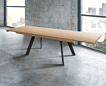 Tavolo moderno allungabile Oslo in finitura Noce gold e Grigio nero opaco