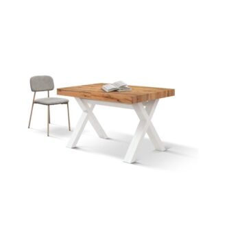 Tavolo consolle colore Rovere rustico e Bianco