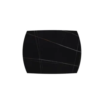 Tavolo con 2 allunghe da 30 cm, finitura Marmo Nero 