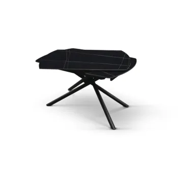 Tavolo con 2 allunghe da 30 cm, finitura Marmo Nero 