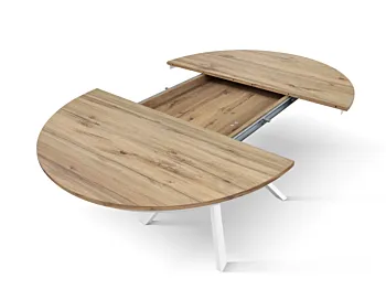 Tavolo rotondo colore rovere allungabile, moderno e di design 
