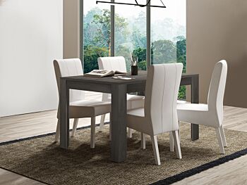 Soggiorno moderno, 1 madia,1 vetrina e 1 tavolo, Kadiz e Titanio Zenzero Shop
