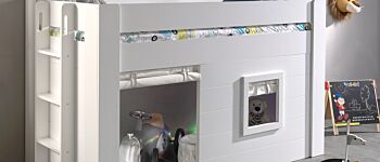 Letto soppalco bianco laccato per bambini