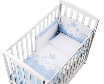 Culla moderna Baloo con ruote, finitura Choco con decori