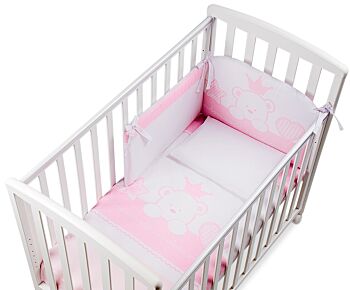 Culla moderna Baloo con ruote, finitura Choco con decori