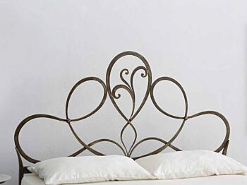 Letto in ferro battuto  Bartok effetto corten, made in Italy