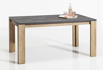 Tavolo moderno industry  in finitura Grigio smoke e Rovere