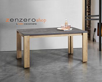 Tavolo moderno industry  in finitura Grigio smoke e Rovere
