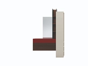 Ingresso finitura materico rovere termocotto, laccato opaco bordeaux e laccato opaco madreperla