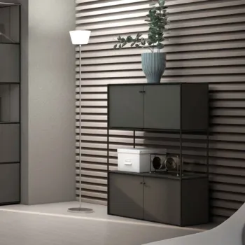 Libreria bassa da ufficio colore Grigio laccato