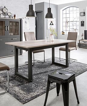 Tavolo industrial allungabile L.200 in finitura Quercia
