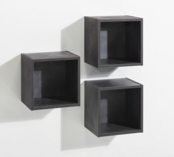 Set composto da 3 vani a giorno, finitura Grigio