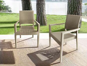 sedie moderne per mare o giardino finitura capuccino