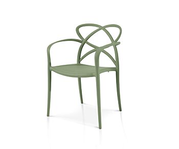 Sedia con braccioli moderna e di design, avocado
