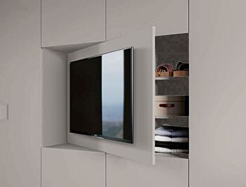 Armadio camera letto con vano tv, Grigio Seta