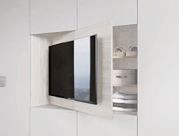 Armadio camera letto con vano tv, Bianco Opaco e Altea