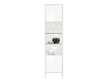 Vetrina 1 anta, stile moderno, finitura bianco lucido