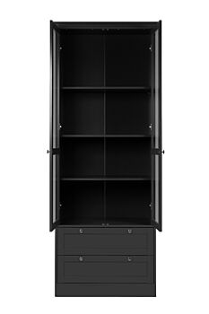 Vetrina 2 ante e 2 cassetti in finitura Grigio antracite