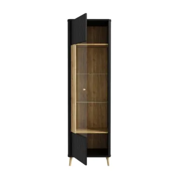 vetrina finitura rovere mauvella e nero