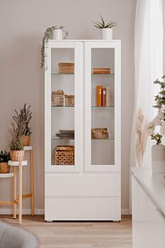 Elegante Vetrina moderna colore Bianco opaco