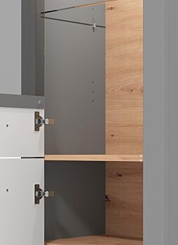 Vetrina colonna 2 ante, finitura Rovere e Carbone