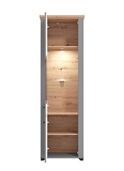 Vetrina colonna 2 ante, finitura Rovere e Carbone