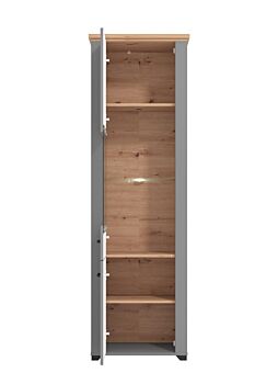 Vetrina colonna 2 ante, finitura Rovere e Carbone